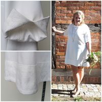 Maßanfertigung- Brautkleid aus Rumanitjersey mit Kontrastsaum